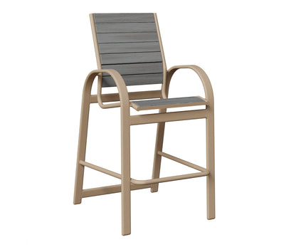 Berlin Gardens Murphy Poly Bar Chair in Sahara Speckle, Driftwood Gray slats