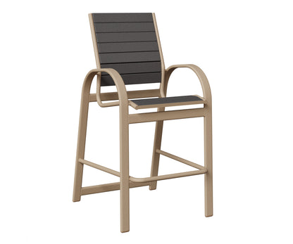 Berlin Gardens Murphy Poly Bar Chair in Sahara Speckle, Smoke Gray slats