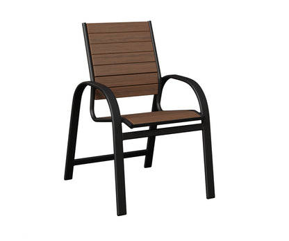 Berlin Gardens Murphy Poly Dining Chair in Black, Brazilian Walnut slats