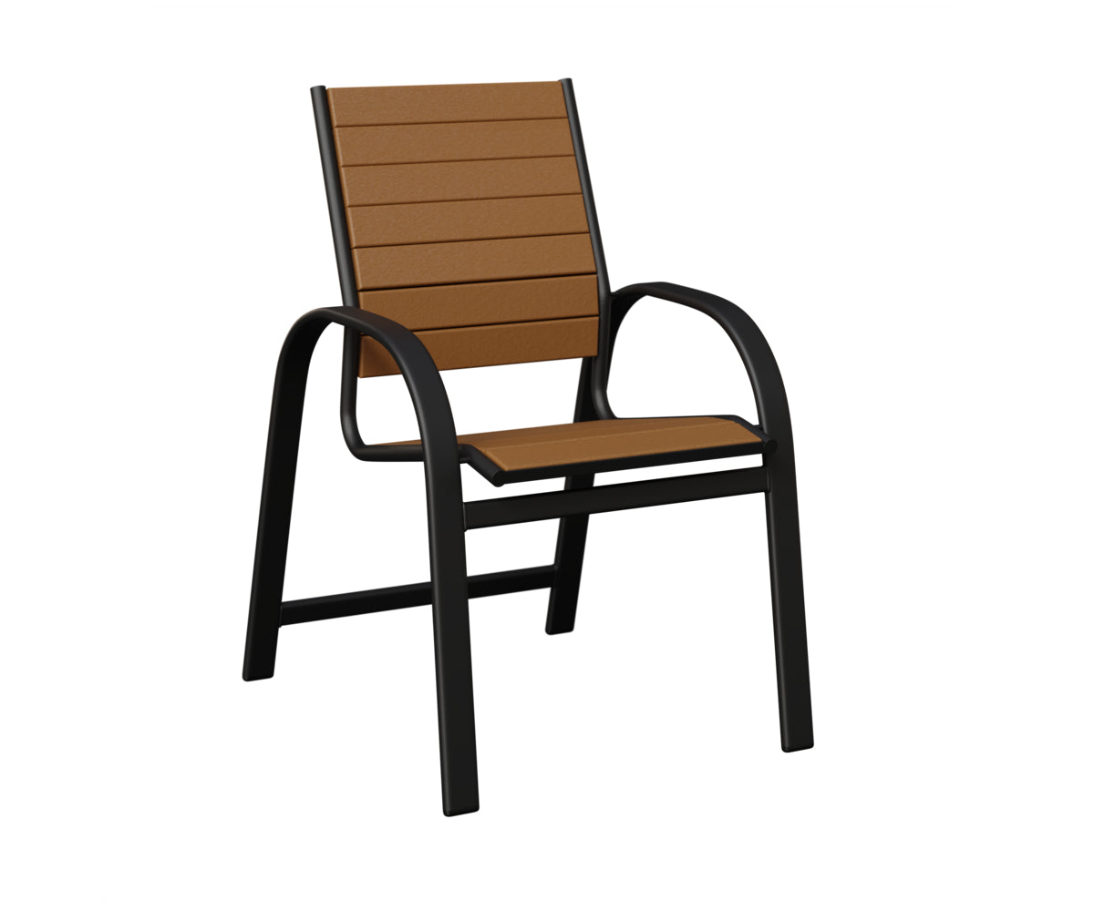 Berlin Gardens Murphy Poly Dining Chair in Black, Cedar slats