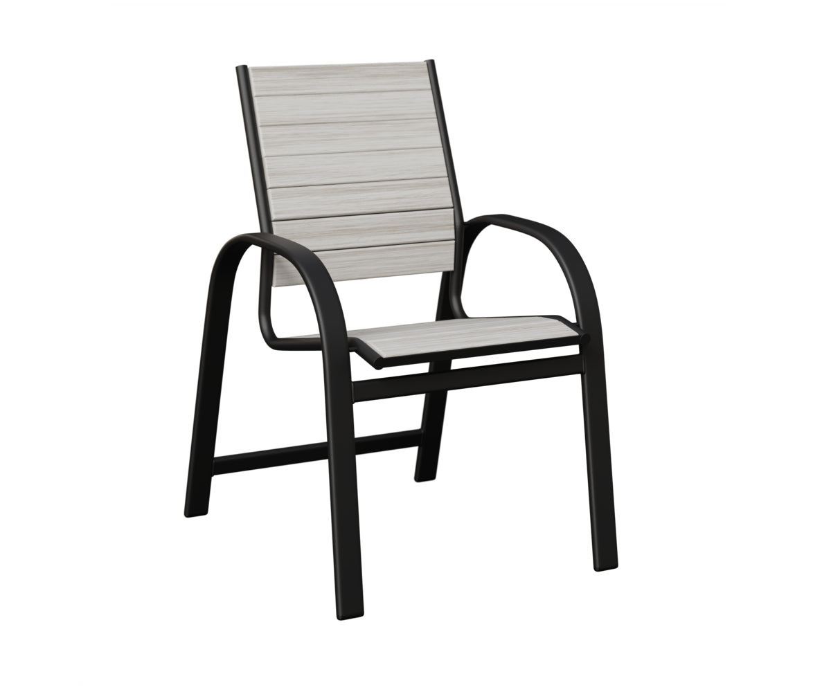 Berlin Gardens Murphy Poly Dining Chair in Black, Seashell slats