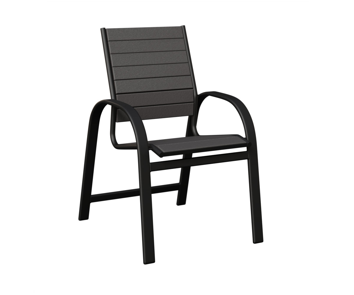 Berlin Gardens Murphy Poly Dining Chair in Black, Smoke Gray slats