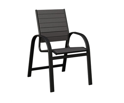 Berlin Gardens Murphy Poly Dining Chair in Black, Smoke Gray slats