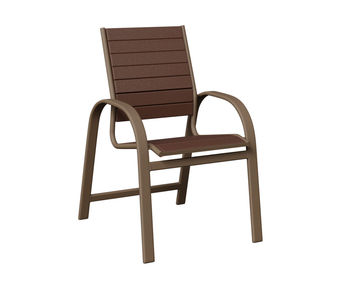 Berlin Gardens Murphy Poly Dining Chair in Clay, Chocolate Brown slats