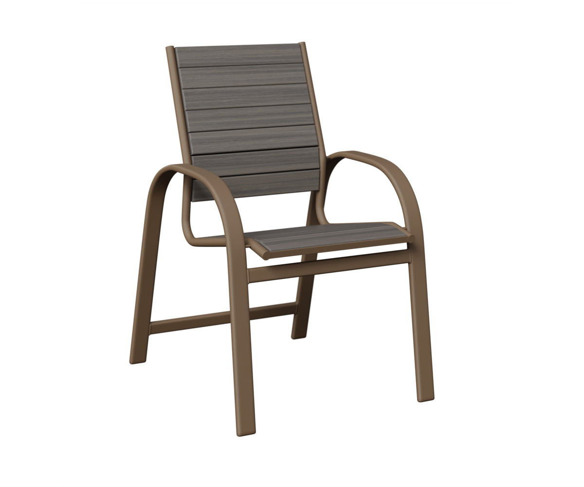Berlin Gardens Murphy Poly Dining Chair in Clay, Coastal Gray slats
