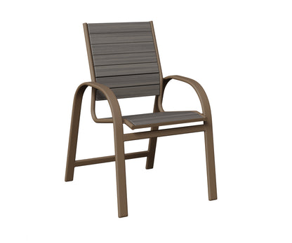 Berlin Gardens Murphy Poly Dining Chair in Clay, Coastal Gray slats