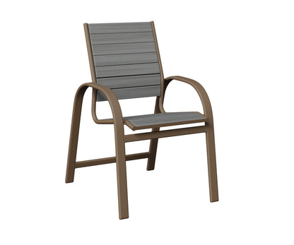 Berlin Gardens Murphy Poly Dining Chair in Clay, Driftwood Gray slats