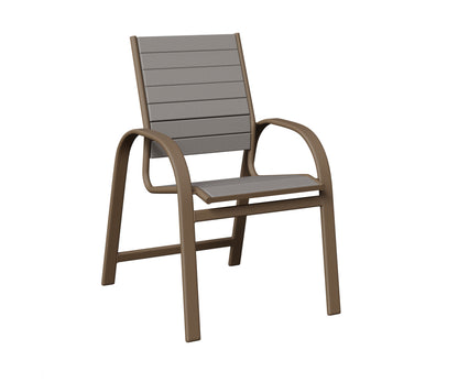 Berlin Gardens Murphy Poly Dining Chair in Clay, Light Gray slats