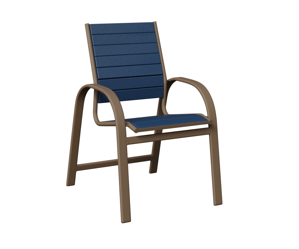 Berlin Gardens Murphy Poly Dining Chair in Clay, Navy Blue slats