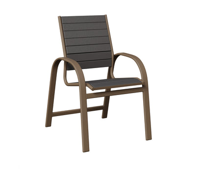 Berlin Gardens Murphy Poly Dining Chair in Clay, Smoke Gray slats