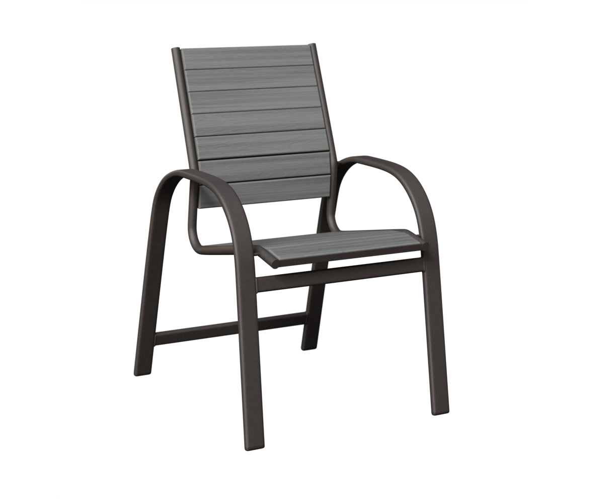 Berlin Gardens Murphy Poly Dining Chair in Granite Speckle, Driftwood Gray slats
