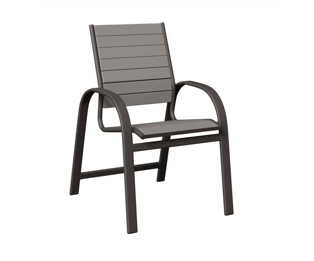 Berlin Gardens Murphy Poly Dining Chair in Granite Speckle, Light Gray slats