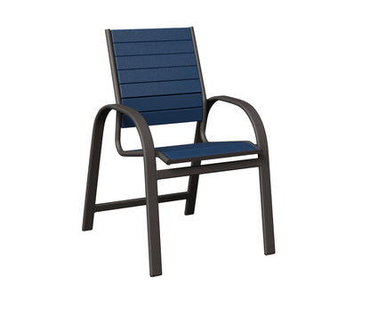 Berlin Gardens Murphy Poly Dining Chair in Granite Speckle, Navy Blue slats