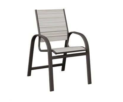 Berlin Gardens Murphy Poly Dining Chair in Granite Speckle, Seashell slats
