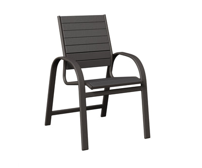 Berlin Gardens Murphy Poly Dining Chair in Granite Speckle, Smoke Gray slats