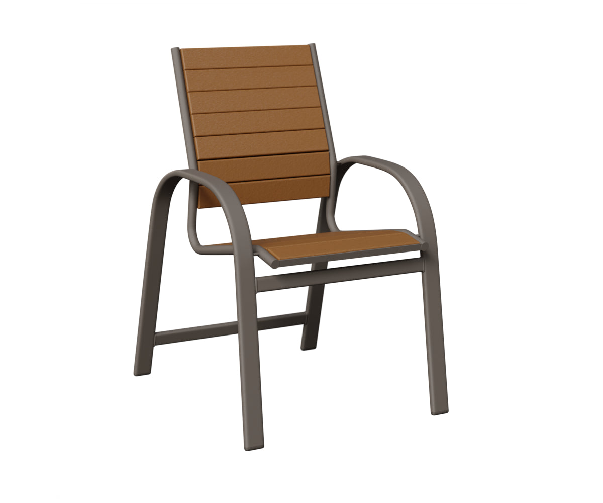 Berlin Gardens Murphy Poly Dining Chair in Graphite, Cedar slats