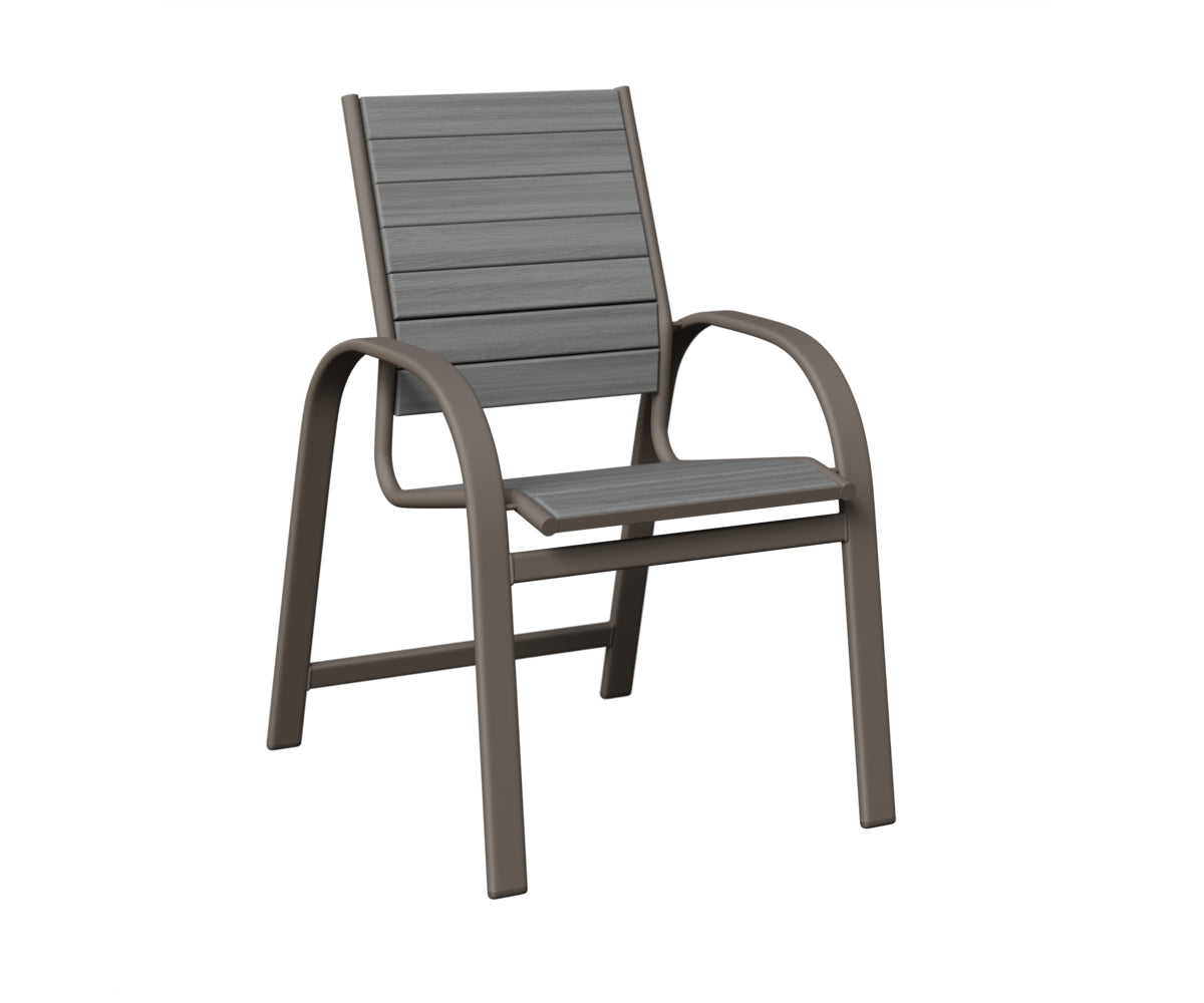 Berlin Gardens Murphy Poly Dining Chair in Graphite, Driftwood Gray slats