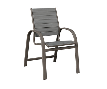 Berlin Gardens Murphy Poly Dining Chair in Graphite, Driftwood Gray slats