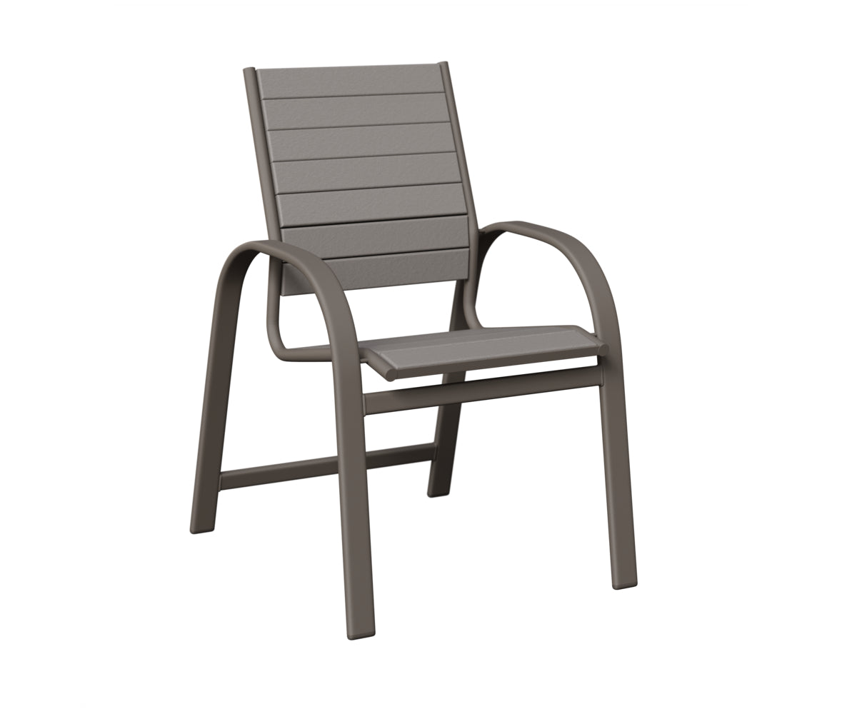 Berlin Gardens Murphy Poly Dining Chair in Graphite, Light Gray slats