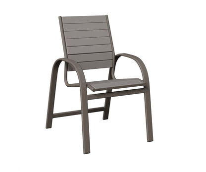 Berlin Gardens Murphy Poly Dining Chair in Graphite, Light Gray slats
