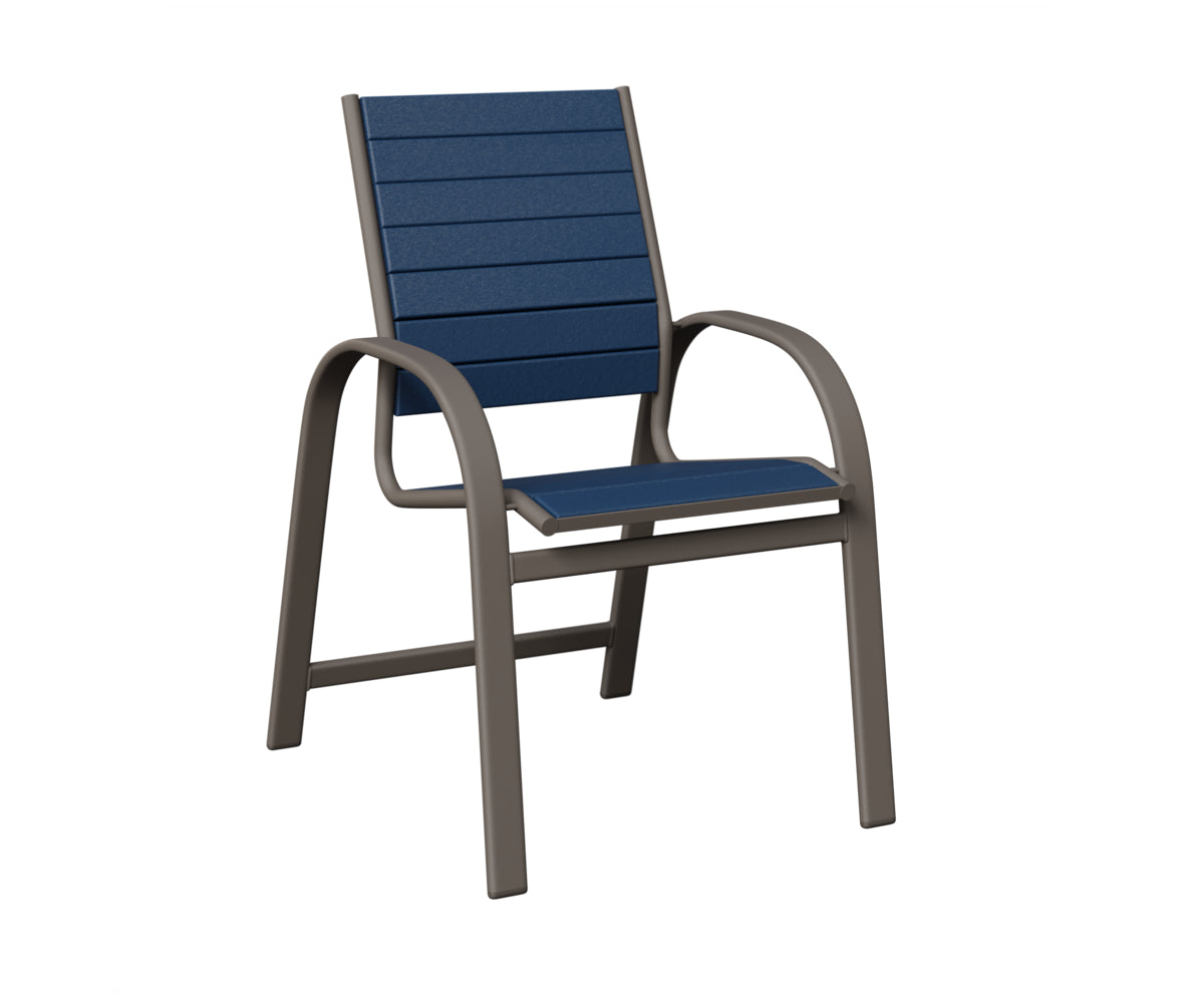Berlin Gardens Murphy Poly Dining Chair in Graphite, Navy Blue slats