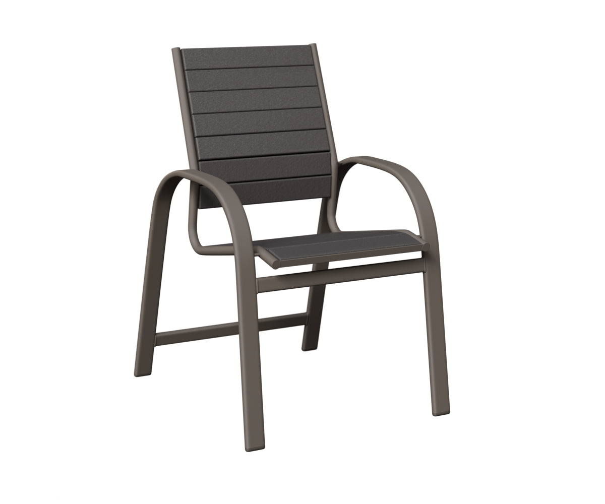 Berlin Gardens Murphy Poly Dining Chair in Graphite, Smoke Gray slats