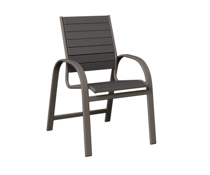 Berlin Gardens Murphy Poly Dining Chair in Graphite, Smoke Gray slats