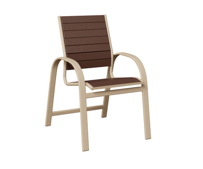 Berlin Gardens Murphy Poly Dining Chair in Luna Multi, Chocolate Brown slats
