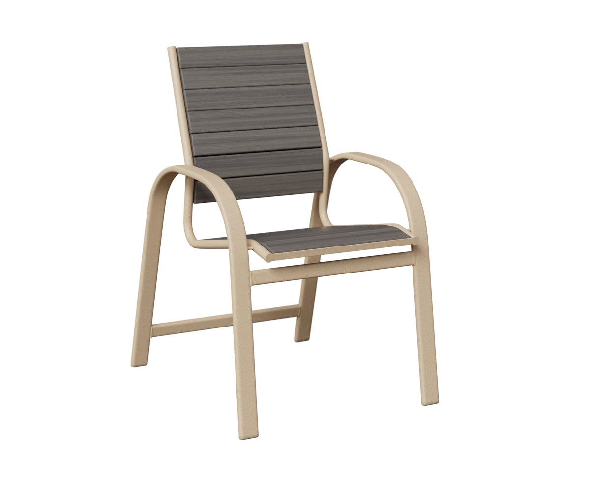 Berlin Gardens Murphy Poly Dining Chair in Luna Multi, Coastal Gray slats