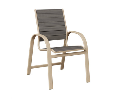 Berlin Gardens Murphy Poly Dining Chair in Luna Multi, Coastal Gray slats