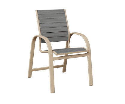 Berlin Gardens Murphy Poly Dining Chair in Luna Multi, Driftwood Gray slats