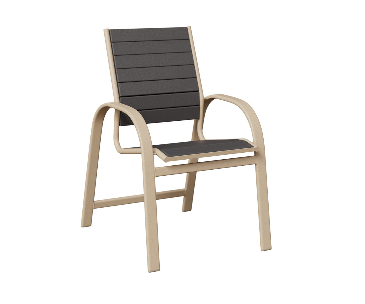 Berlin Gardens Murphy Poly Dining Chair in Luna Multi, Smoke Gray slats