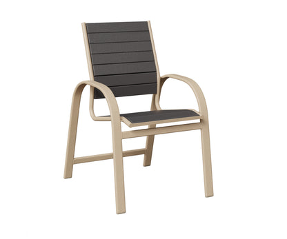 Berlin Gardens Murphy Poly Dining Chair in Luna Multi, Smoke Gray slats