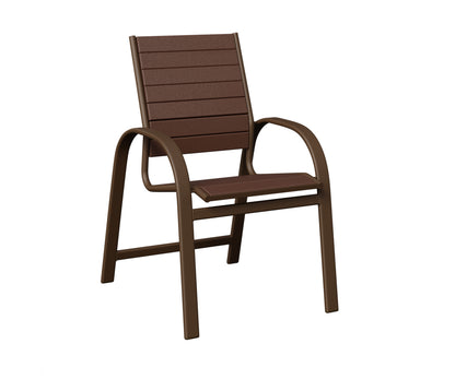 Berlin Gardens Murphy Poly Dining Chair in Mesquite Wood Vein, Chocolate Brown slats