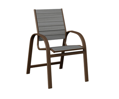 Berlin Gardens Murphy Poly Dining Chair in Mesquite Wood Vein, Driftwood Gray slats