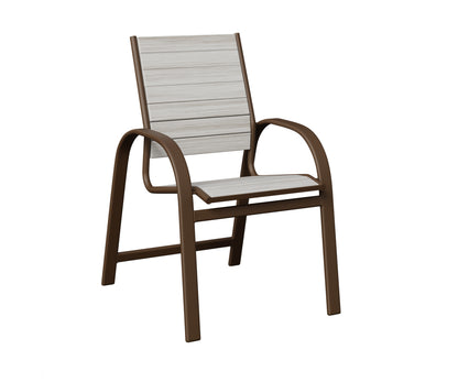 Berlin Gardens Murphy Poly Dining Chair in Mesquite Wood Vein, Seashell slats