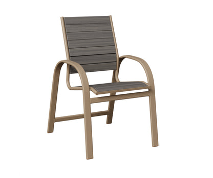 Berlin Gardens Murphy Poly Dining Chair in Oak Wood Vein, Coastal Gray slats