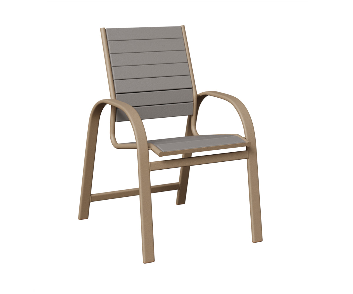 Berlin Gardens Murphy Poly Dining Chair in Oak Wood Vein, Light Gray slats