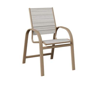 Berlin Gardens Murphy Poly Dining Chair in Oak Wood Vein, Seashell slats