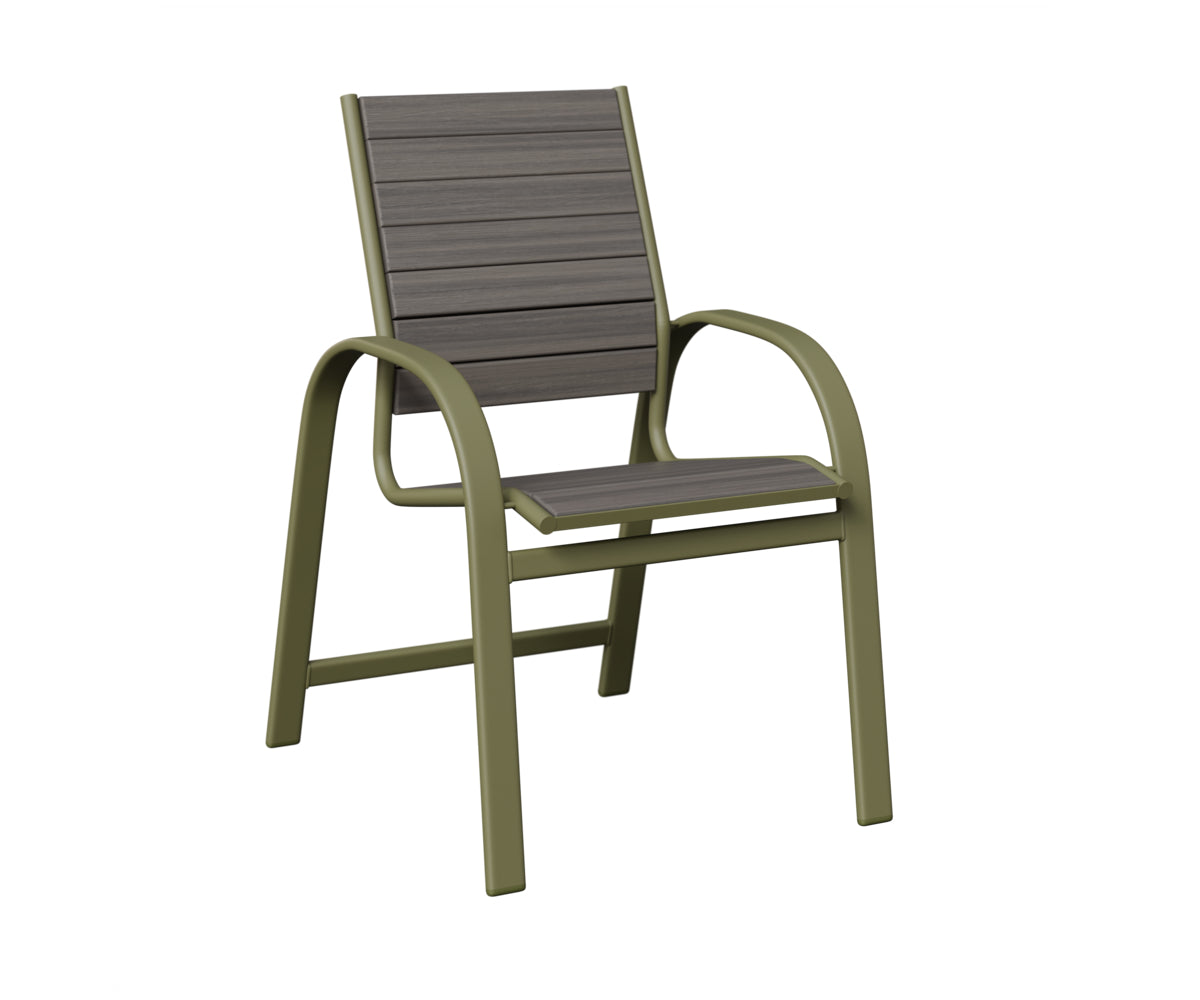 Berlin Gardens Murphy Poly Dining Chair in Green Sage, Coastal Gray slats
