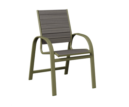 Berlin Gardens Murphy Poly Dining Chair in Green Sage, Coastal Gray slats