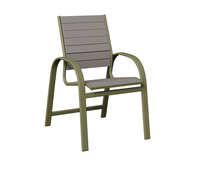 Berlin Gardens Murphy Poly Dining Chair in Green Sage, Light Gray slats