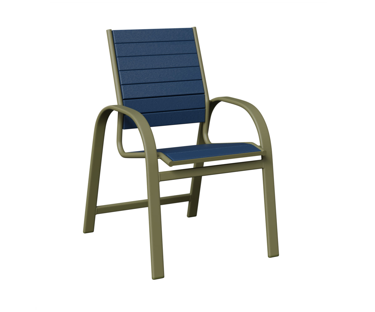 Berlin Gardens Murphy Poly Dining Chair in Green Sage, Navy Blue slats