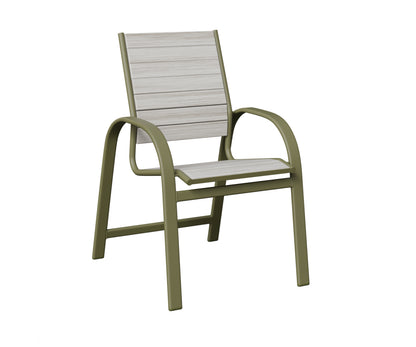 Berlin Gardens Murphy Poly Dining Chair in Green Sage, Seashell slats