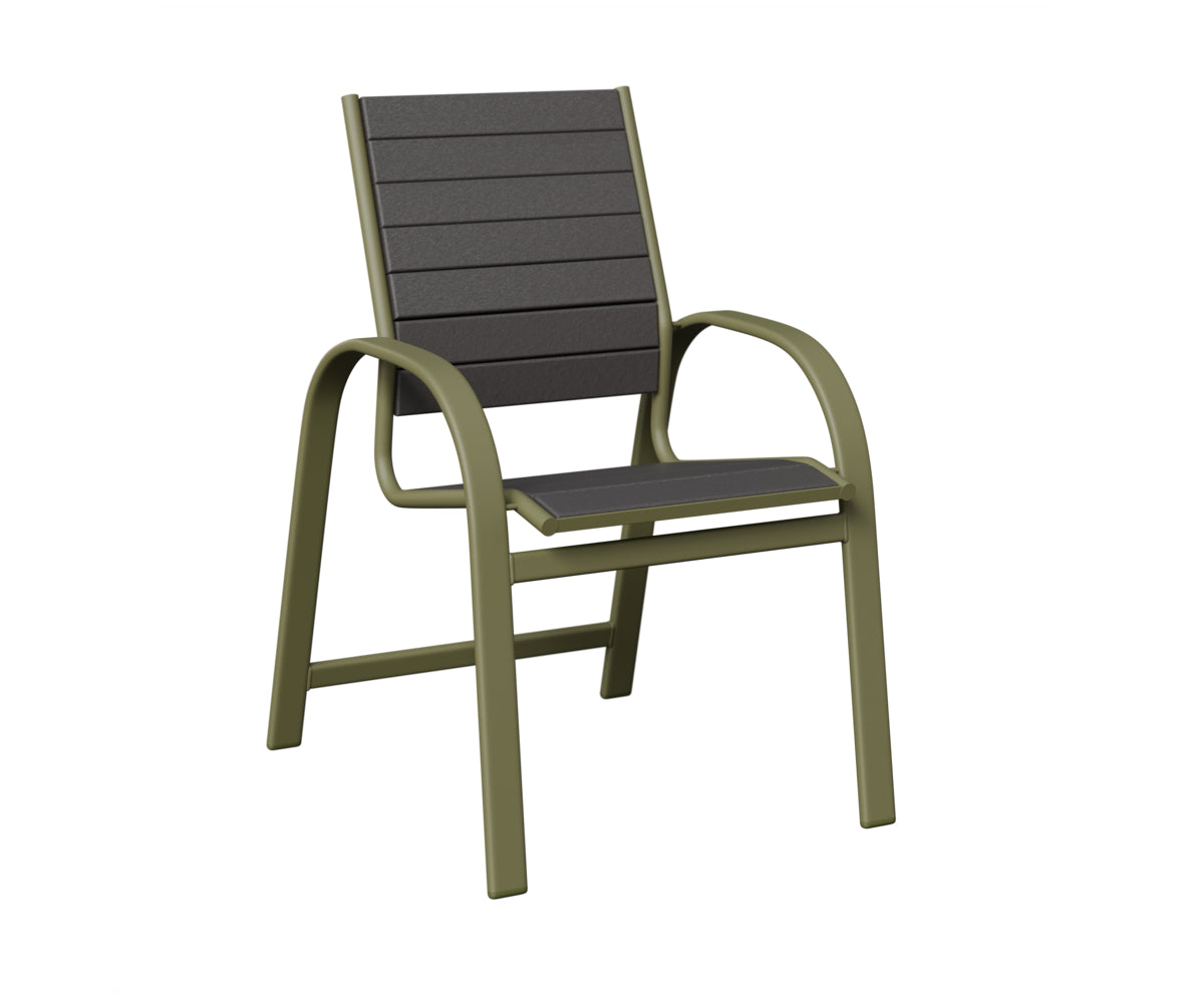 Berlin Gardens Murphy Poly Dining Chair in Green Sage, Smoke Gray slats