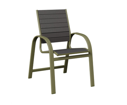 Berlin Gardens Murphy Poly Dining Chair in Green Sage, Smoke Gray slats