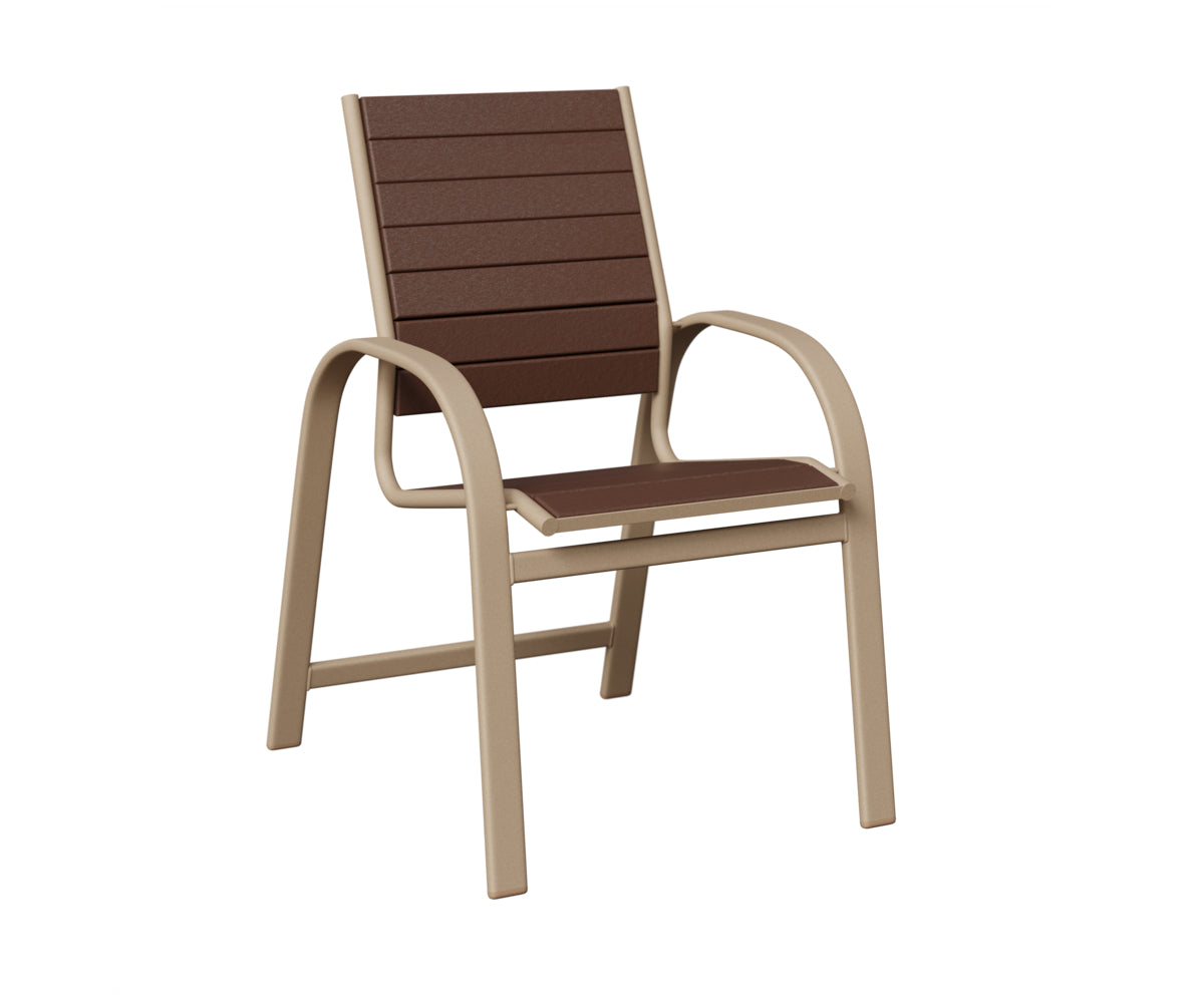 Berlin Gardens Murphy Poly Dining Chair in Sahara Speckle, Chocolate Brown slats