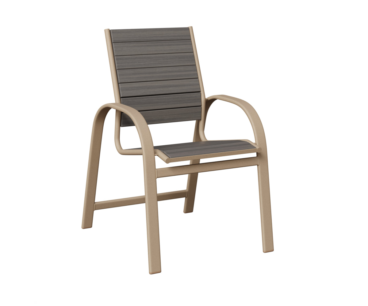 Berlin Gardens Murphy Poly Dining Chair in Sahara Speckle, Coastal Gray slats