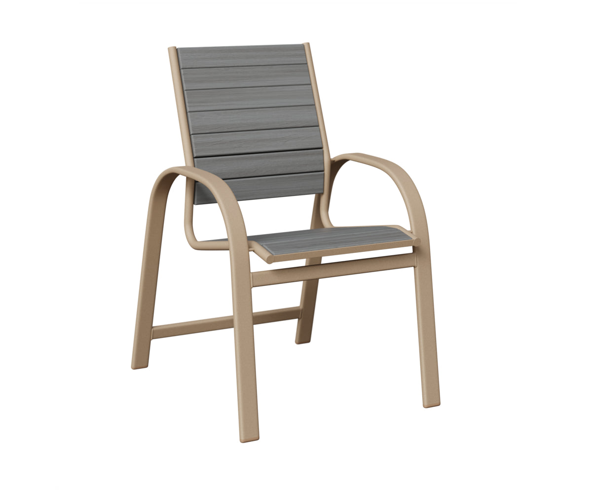 Berlin Gardens Murphy Poly Dining Chair in Sahara Speckle, Driftwood Gray slats
