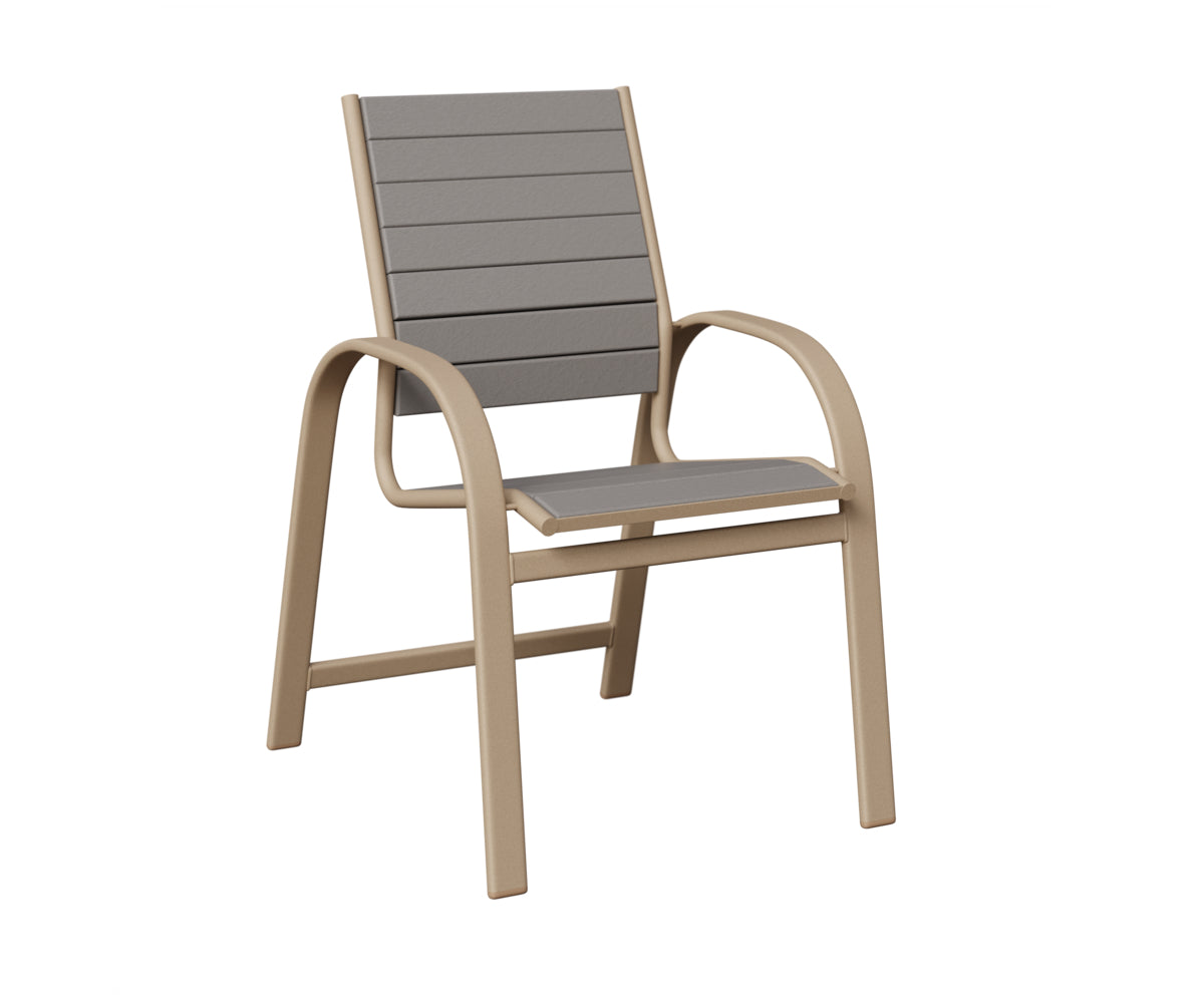Berlin Gardens Murphy Poly Dining Chair in Sahara Speckle, Light Gray slats